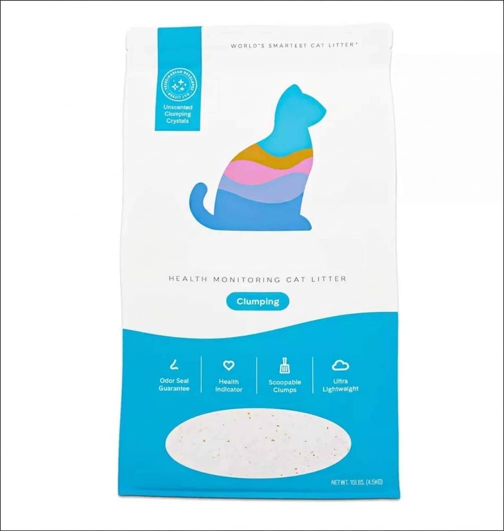 Pretty~Litter Clumping Health Monitoring Cat Litter, 10 lb Bag - Unscented Silica Gel Crystals with Color-Changing pH Indicator & Advanced Odor Control ~ Pack of 1