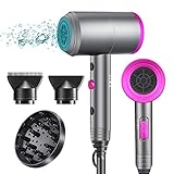 Ionic Hair Dryer, Vnina 1800W Professional Blow Dryer with Diffuser Ionic Conditioning/AC Motor/Negative Ion Technology - Powerful, Fast Hairdryer with Diffuser Comb for Women Man Kids Hair Care
