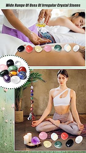 Duqguho 15 Pcs Natural Crystals Bulk Tumbled Stones Polished Irregular Quartz Crystal Set Chakra Colored Rocks Gemstones Vase Filler Landscape Bottom Decoration Energy Reiki Beginners Decoration Gifts #TOP4