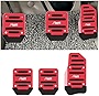 3Pcs Auto Manual Transmission Accelerate Clutch Brake Padal Cover Kit,Nonslip&No Drill Aluminum Alloy Sports Interior Accessories for Car,SUV,Truck (Red/3pcs)
