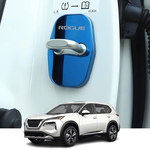 Kakash Accesorios interiores personalizados para Nissan Rogue 2022 2023 cubierta de acero inoxidable para cerradura de puerta de automóvil,