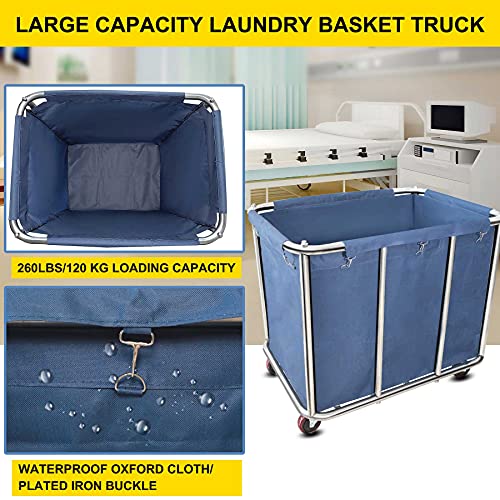 11.35 Bushel Industrial Rolling Laundry Cart,Laundry Basket Bulk Truck Commercial Household,Large Heavy Duty Laundry Hampers With Wheels,35.4''Lx25.6''Wx31.5''H,400L #TOP3