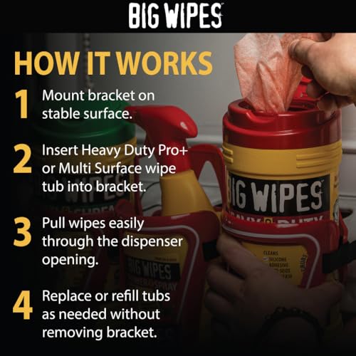 Image of BIG WIPES The Cage Heavy Duty Wipe Holder Bracket, Universal Wipes Container and Dispenser Alternative for Van, Workshop, Garage Or Mobile Trade Setups - (8 Pack)
