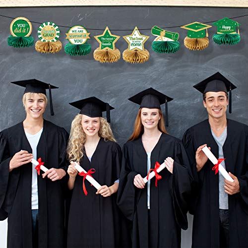 Party Greeting 2022 Graduation Party Decorations Class Of 2022 Congrats Grad Honeycomb Centerpieces Congratulate Graduation Table Toppers For Graduation Party Favor Supplies Green 8Pcs thumb #5