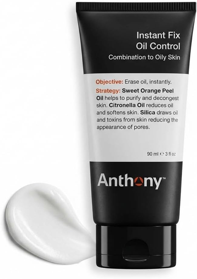 - Instant Fix Oil Control for Men – Mattifying Lotion for Oily Skin – Moisturizer and Pore Minimizer Instantly Eliminates Shine – 3 Fl Oz
