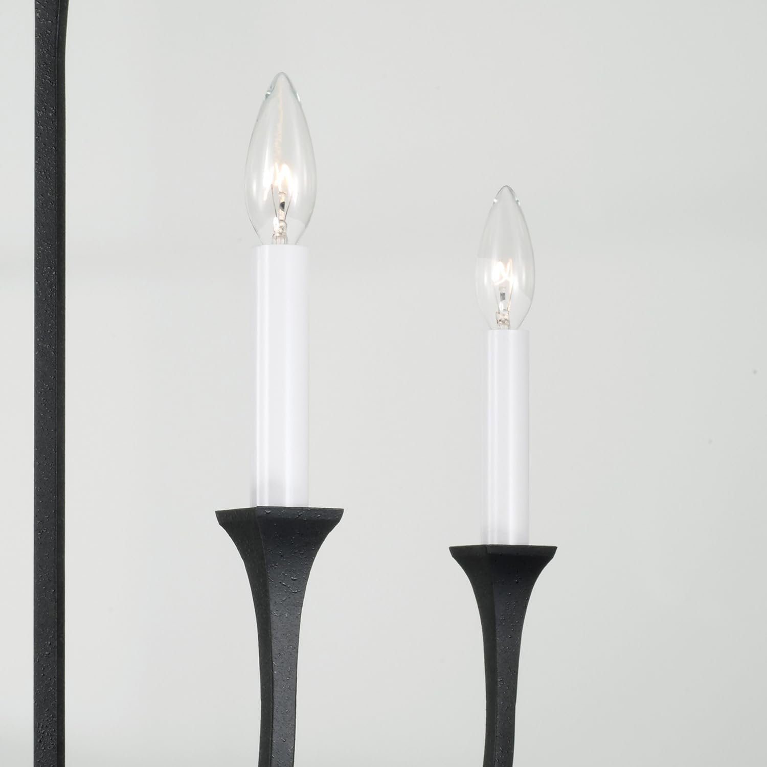 Capital Lighting 452341BI Decklan Transitional Minimalistic Industrial Candle Chandelier, 4-Light 240 Total Watts, 25" H x 21" W, Black Iron