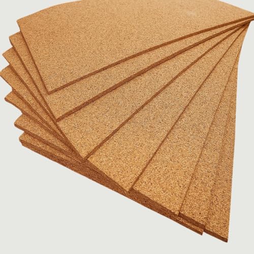 FUTURAZeta Pannelli Sughero Biondo Naturale (Spessore 1cm) Pannelli Isolanti Termici per Interni ed Esterni, Pannelli di Sughero per Pareti per Isolamento Termico ed Isolamento Acustico (6 Pannelli)