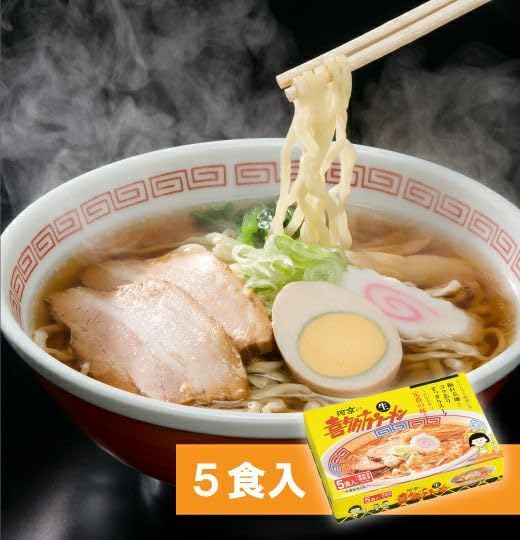 河京 喜多方ラーメン 黄箱５食入り（醤油3、味噌2） (1箱)