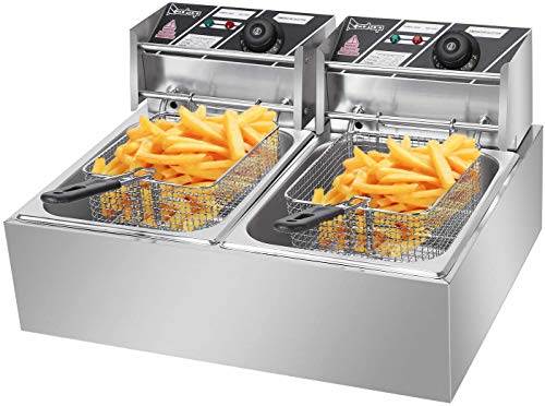 ColorJoy Electric Deep Fryer with Basket 12.7QT/12L 5000W Countertop Deep Fryer Commercial Large
