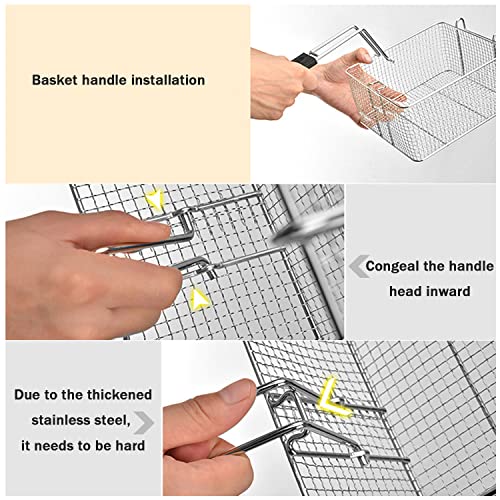 Edelstahl LPG Fritteuse, Kommerzielle Gas Fritteuse, für Chips Donuts Fisch, mit Frittierkorb und Einstellbare Feuerkraft, Schnelles Erhitzen, Antihaftbeschichtung Leicht zu Reinigen – Bild 8