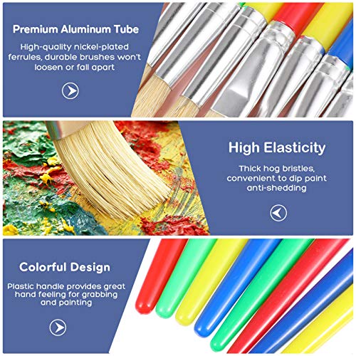 TOYANDONA 8 Unidades Flat Tip Escovas de Pintura Crianças Nylon Aperto Desenho Escovas Guache Escova