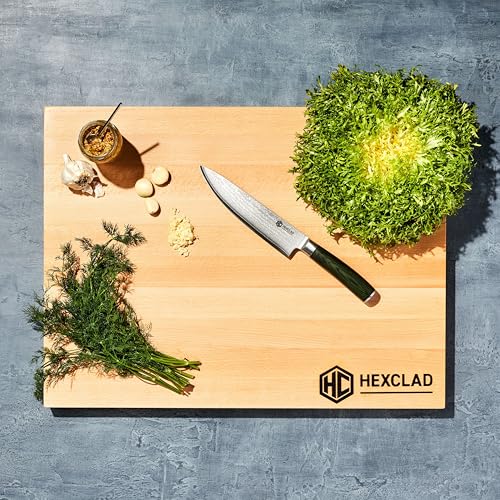 HexClad Chef's Knife, 20 cm Japanese Damascus Stainless Steel Blade, Full Tang Construction, Pakkawood Handle - Image 10