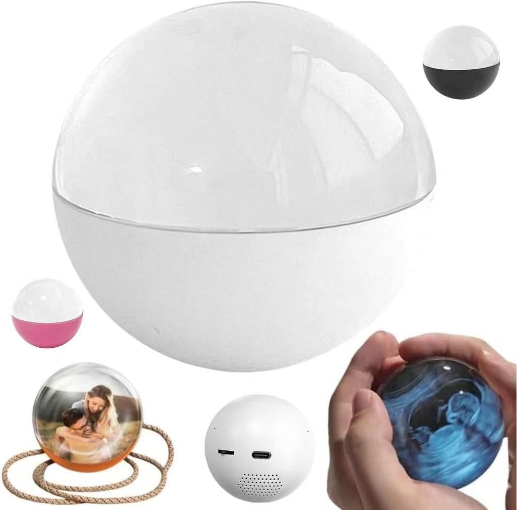 2.7" 3D Ultrasound Crystal Ball Video Player, Memory Orb, Personalized Electronic Display Digital Memory Display Sphere Lamp, Uploadable Videos &amp; Photos, DIY Gift for Anniversary, Birthday