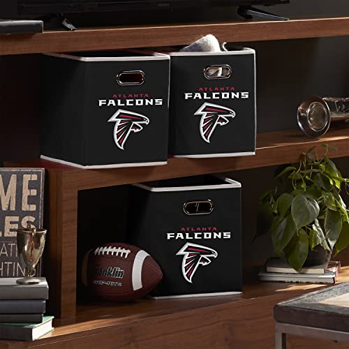 Franklin Sports NFL Atlanta Falcons Faltbarer Aufbewahrungsbehälter, NFL Faltwürfel, Aufbewahrungsbehälter, passend für Mülleimer, Stoff, NFL-Team, Aufbewahrungswürfel, Einheitsgröße