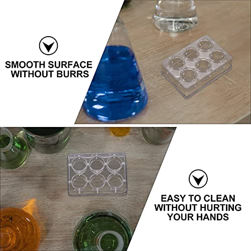 Scicalife Reaction Plate, 8Pcs 6 Sterile Flat Tissue Culture Plate Hole Plastic Spot Plate For Laboratory Experiment Testing #TOP1