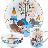 ➔ INHALT: Kindergeschirr (Teller, Tasse & Müslischale), Material: Porzellan, spülmaschinengeeignet