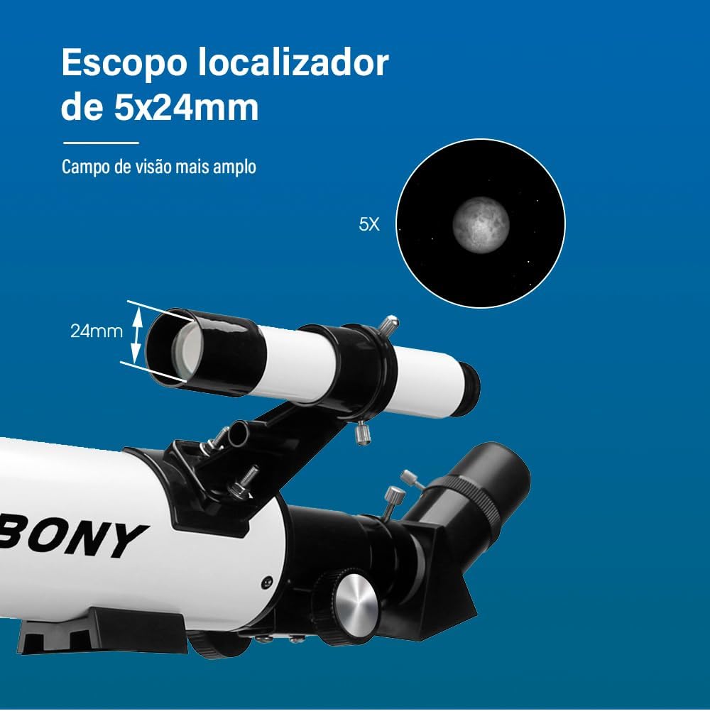 Telescópio, Telescópios de Abertura de 60 mm para Astronomia de Adultos, Telescópio Refrator Profissional Portátil para Iniciantes e Crianças Telescópio, Telescópios de Abertura de 60 mm para Astronomia de Adultos, Telescópio Refrator Profissional Portátil para Iniciantes e Crianças