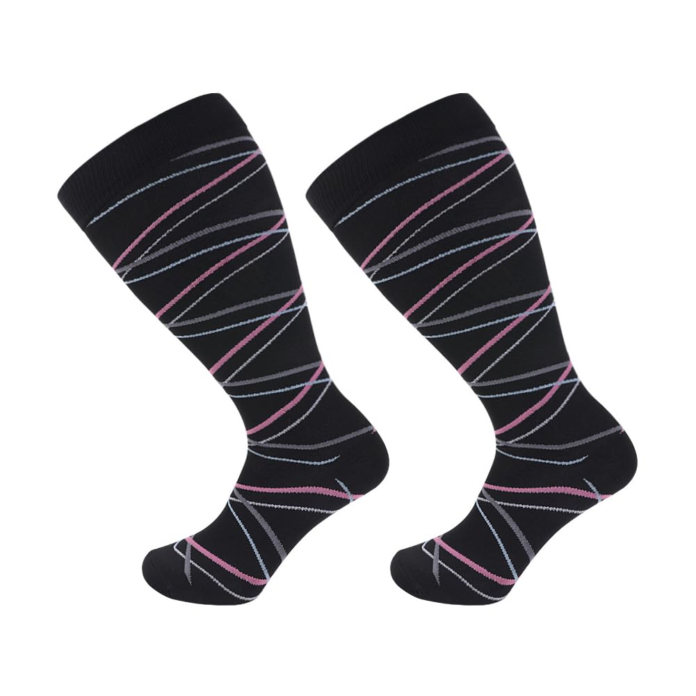 Cheeroyal Women's Ysz06-23 1 Pair Plus Size Compression Socks For And Men, 20-30Mmhg Extra Large Wide Calf Knee High Stockings For Circulation Support (4Xl, )