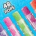 Push Pop Freezer Pops - Ice Popsicles Frozen, Individually Wrapped Variety Pack, 6 Classic Fruity Flavors, Fun Colored Frozen Treats for Party Favors, Bulk Snacks for Kids (48 Count)