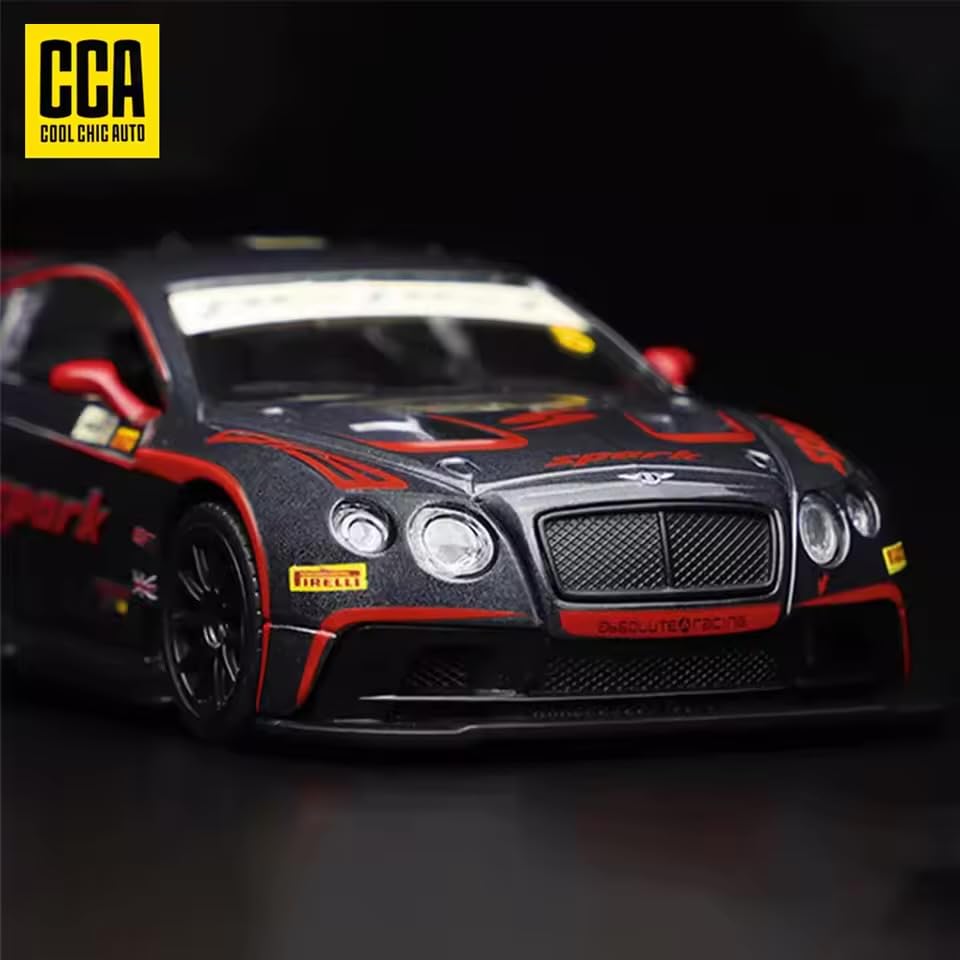 Image of 1:32 Scale Bentley GT3 Die-Cast Model Car - Racing Sports Car with LED Lights, Sound Effects, Opening Doors & Pull-Back Action - Collectible Toy for Kids & Adults