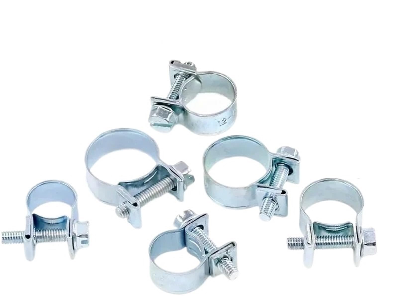 Hqycl One Color 92Pcs Hose Clamps Zinc Plated Fuel Injection Line Adjustable Metal Pipe Clamps Kit For Automotive Agriculture Construction