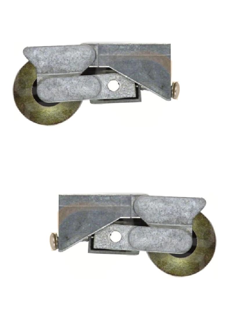 Gardinia Silver Single Wheel Inline Patio Door Bogie Steel Wheel Rollers 38Mm Adjustable Pair