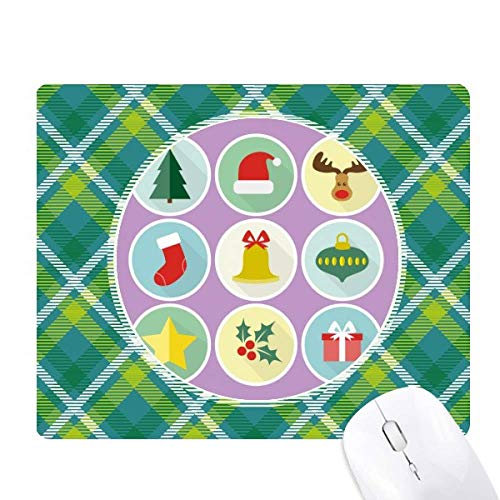 Tapis de souris pixel grille verte avec motif de sapins de noël
