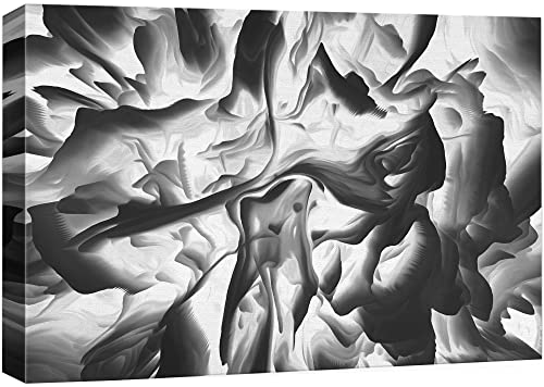 NWT Canvas Wall Art 3D Geometric Shapes Black & White 24x36