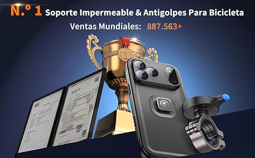 Cozycase Soporte Movil Bicicleta Moto para iPhone 17 Pro MAX Impermeable Antivibracion Suporte Telefono Manillar MTB Btt Scooter Patinete Bici Electrica Carretera Motocicleta Metal Bike Phone Holder - imagen 16