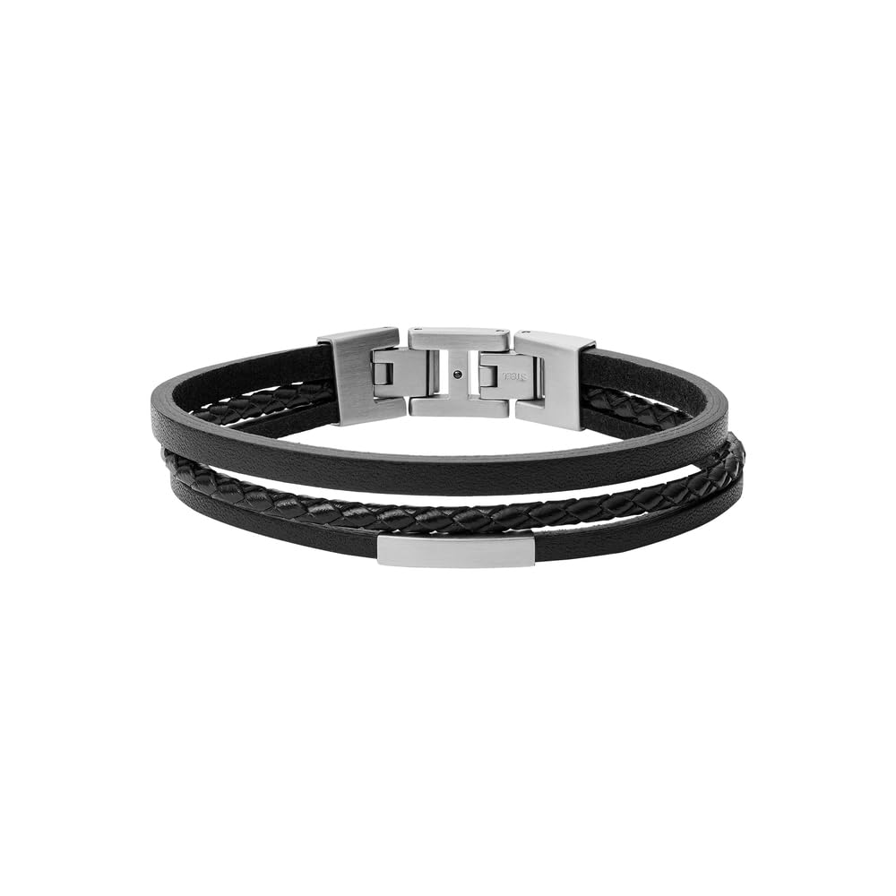 FOSSIL Herren Machine Schwarze Edelstahl Uhr und Townsman Leder Armband, Set