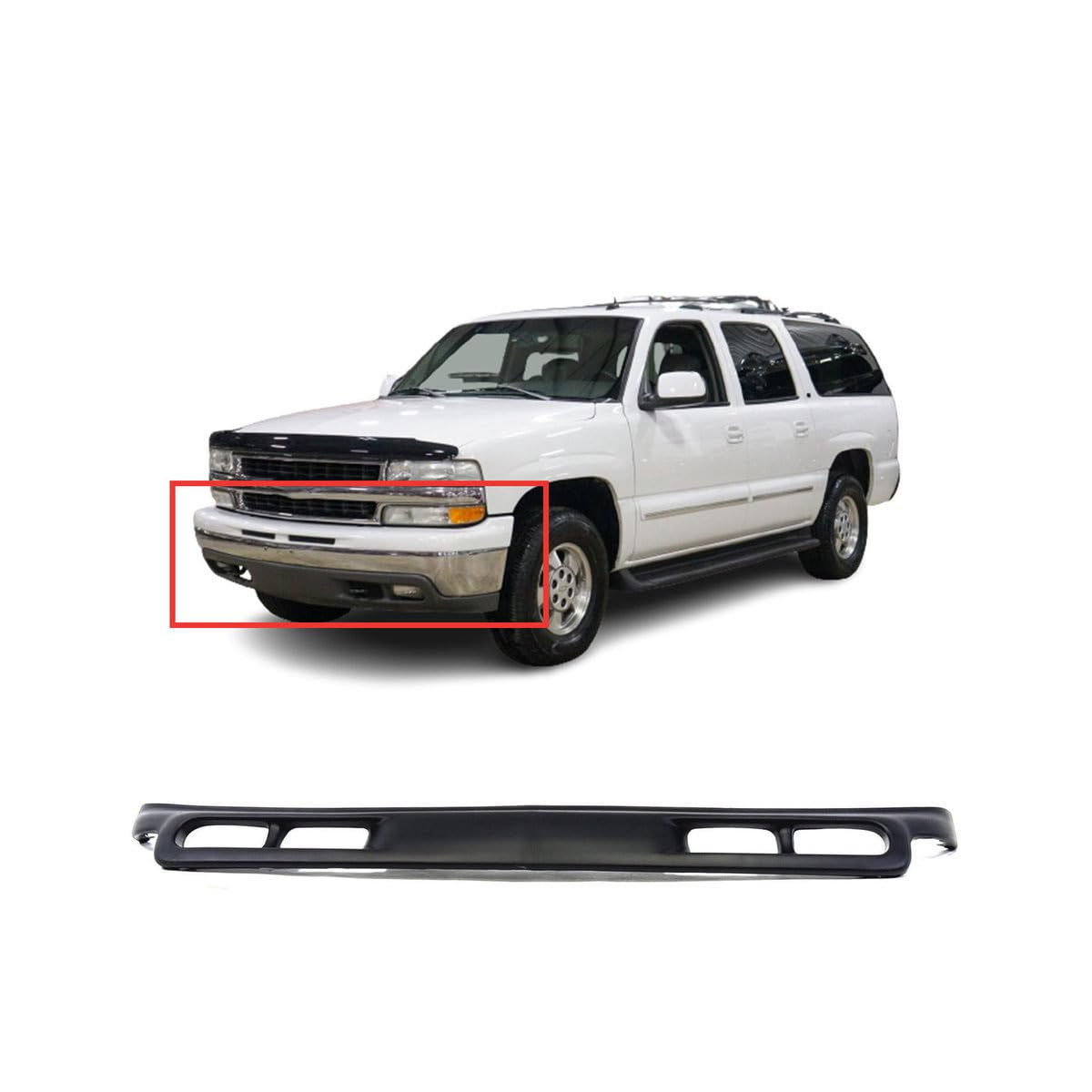 FitParts Compatible With Front Lower Bumper Air Deflector Valance 1999-2002 Chevy Silverado 1999-2002 & 2000-2004 Suburban & Tahoe 2000-2004, Textured