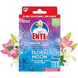 WC-Ente Frische-Siegel Nachfüller, körbchenloser WC-Reiniger, 12 Gel WC-Steine, Floral Moon Duft, 2 x 36 ml