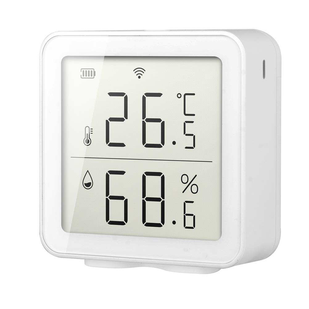 JTLB Thermomètre Außenthermometer, 10 * 9 * 5 Capteur d'humidité WiFi Intelligent Hygromètre Thermomètre Intérieur Extérieur Affichage LCD Numérique Moniteur d'humidité de la