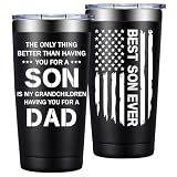 SpenMeta Son Gifts from Mom, Dad - Fathers Day Christmas, Birthday Gifts for Son - 20 Oz to My Sons Tumbler Cup