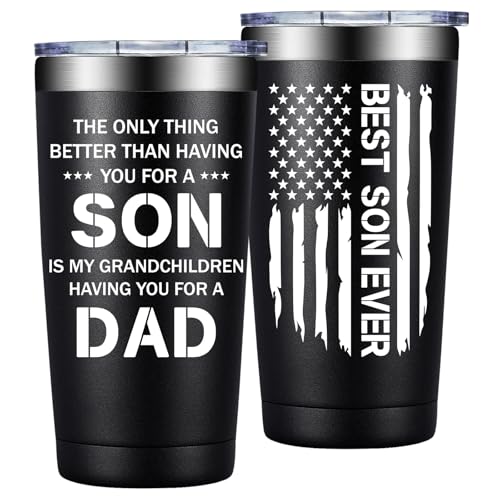 SpenMeta Son Gifts from Mom, Dad - Fathers Day Christmas, Birthday Gifts for Son - 20 Oz to My Sons Tumbler Cup