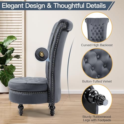 Sillón Plegable Velvet Gris miniatura 5