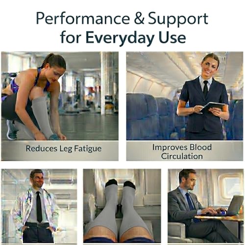 Image of Diamond Star 6 Pairs Compression Socks for Men & Women, Knee High Socks