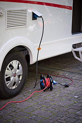 Brennenstuhl 1081560 Steckdose | Industrieller Adapter 3-polig 16A / 230V IP20, CEE-Stecker | Universalsteckdose (IT 10/16A + Schuko) | Baustelle, Camping, Wohnmobil, Grau/Blau