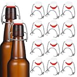 Kichvoe Flip Top Bottle Replacement Caps with Silicone Sealing Gasket 12pcs Airtight Swing Top Lids