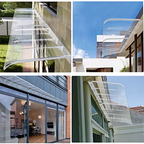 Auvent de porte invisible en polycarbonate transparent et robuste - 6