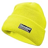 (ヨーコ) Yoko 高視認 蛍光/夜光/安全 3Mシンサレート ハイビズニット帽 ニットキャップ ビーニーハット スキーハット 帽子 冬 (ワンサイズ) (蛍光イエロー)