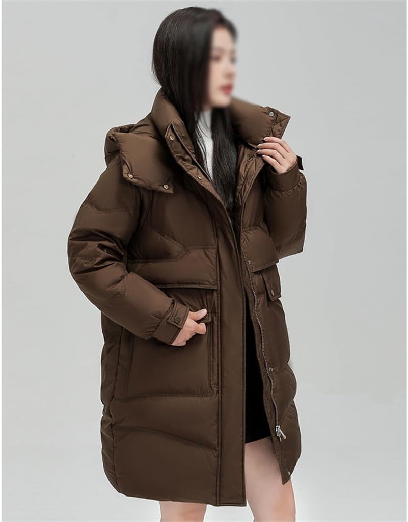 Autumn And Winter Mid-length Women Down Jacket Hooded Removable Thickened Warm Jacket
