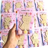BOIKOKY 12 Pack Cat Party Favors for Kids - Individually Wrapped Paint Your Own Wooden Magnet Kits, Cute Pink Kitten Themed Party Supplies for Girls