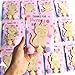 BOIKOKY 12 Pack Cat Party Favors for Kids - Individually Wrapped Paint Your Own Wooden Magnet Kits, Cute Pink Kitten Themed Party Supplies for Girls