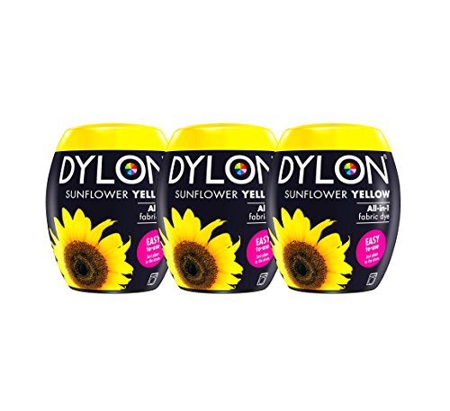 Dylon Lot de 3 capsules de teinture jaune tournesol foncé 350 g