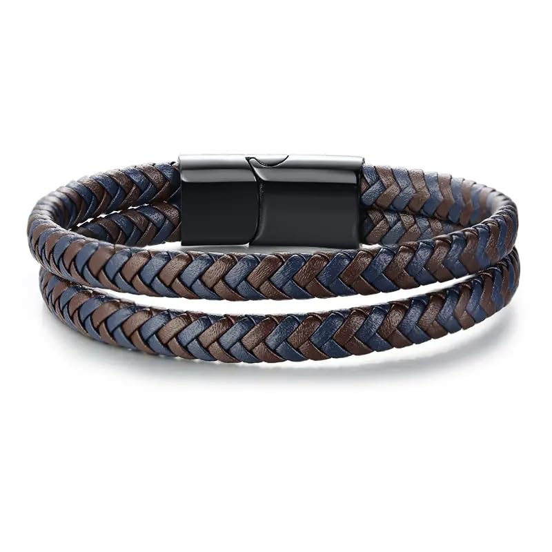 THE MEN THING ENIGMA WEAVE BROWN - Double Genuine Leather Braided Bracelet with Stainless Magnetic Buckle for Men & Boy (8 inch) (B0CZHXJLHM) Amazon Price History, Amazon Price Tracker