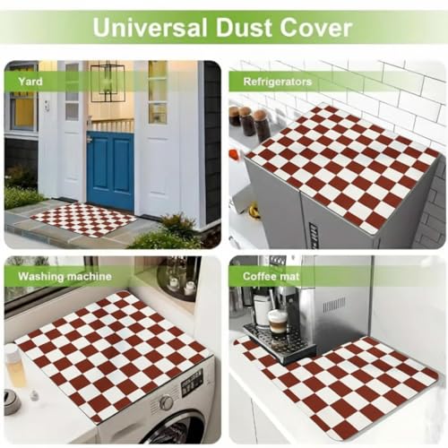 Image of Homecloud Non-Slip Washing Machine Mat - Durable Waterproof Protective Cover for Washer & Dryer, Dust-Resistant Mat Ideal for Laundry Room & Kitchen Appliances (Rust)