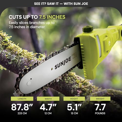 Image of Sun Joe 24V-PS8-LTE 24-Volt IONMAX Cordless Telescoping Pole Chainsaw Kit, 8-inch, W / 2.0-Ah Battery + Charger