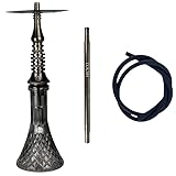 Cachimba IRON DASH CARBONADIUM - Purga integrada en el mástil - Difusor desenroscable para ajustarlo - Acero Inoxidable - Compatible Bases de diferentes tamaños - Sistema de conservación de carbón
