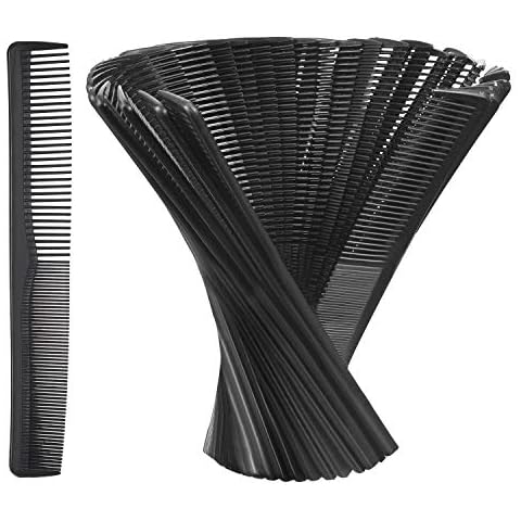 36 Pack Hair Comb Pocket Size Unbreakable Plastic Hairdressing Styling Combs Black Cover